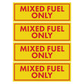 Set of 4 Mixed Fuel Only Stickers for Gasoline Diesel Tank