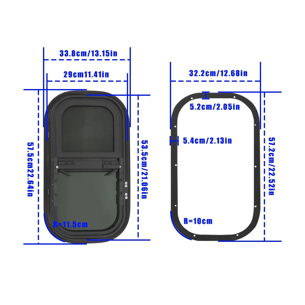 Set of 2 Vertical Slider Windows for RV Camper (12" W Ã 22" H)