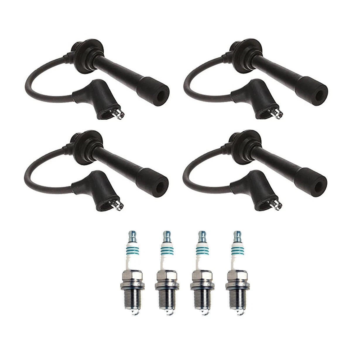 Denso 7mm Wire Set & 4 Iridium Power Spark Plugs for Mazda 1.6L 1.8L