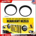 Headlight Trim Ring Bezels Cover Pair for Jeep Wrangler TJ (1997–2006)