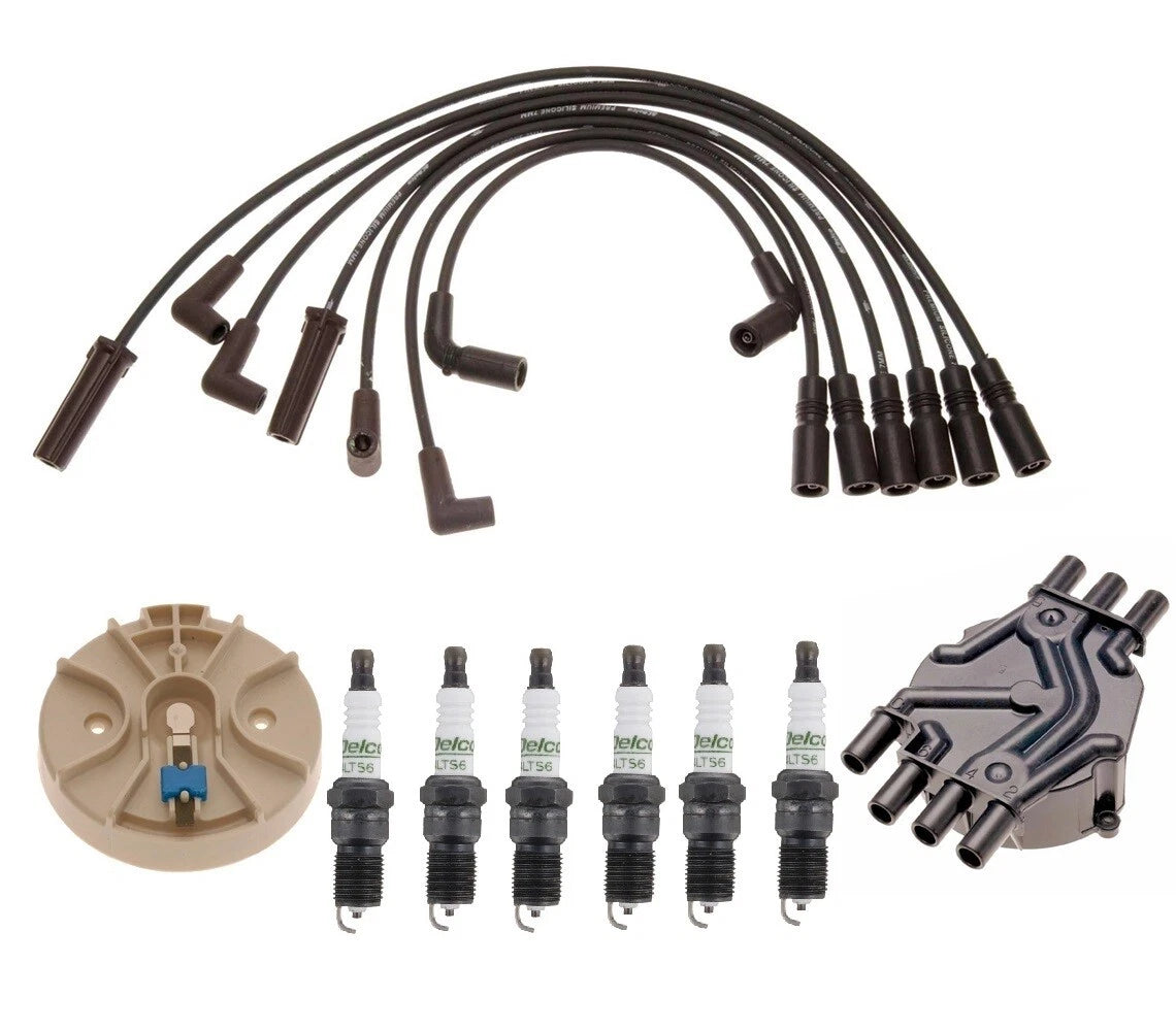 ACDelco Ignition Kit for Chevy GMC (Distributor Rotor, Cap, Wire, Spark Plugs)
