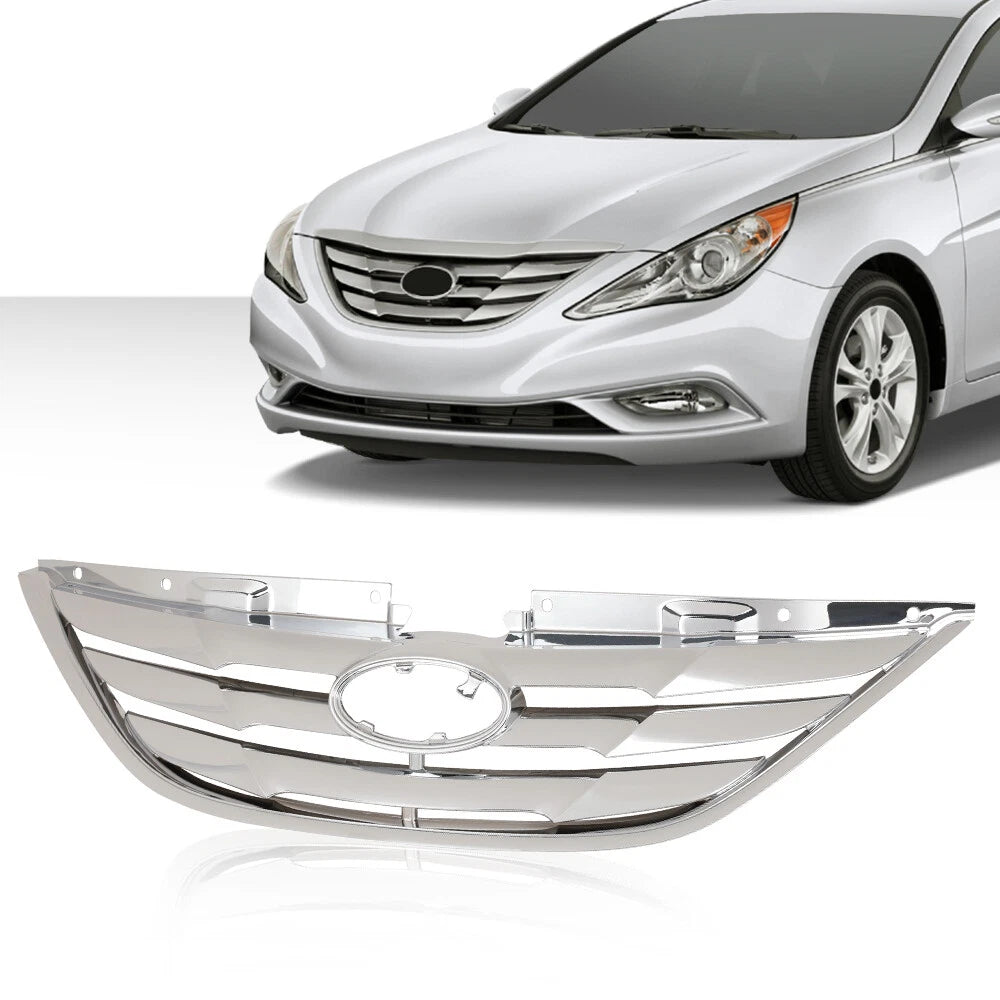 Chrome Front Bumper Upper Grille Mesh for Hyundai Sonata (2011–2013)