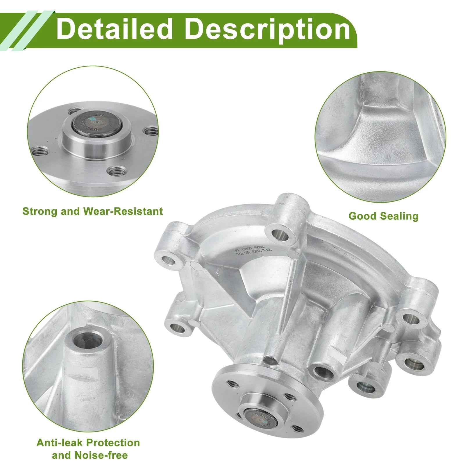 Engine Water Pump for Mercedes-Benz CLK200 A209 C209 (2002–2010) No.2712001001