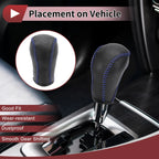 1 Pc Gear Shift Knob Cover for Mazda CX-5 (2013–2014) Black Blue Faux Leather