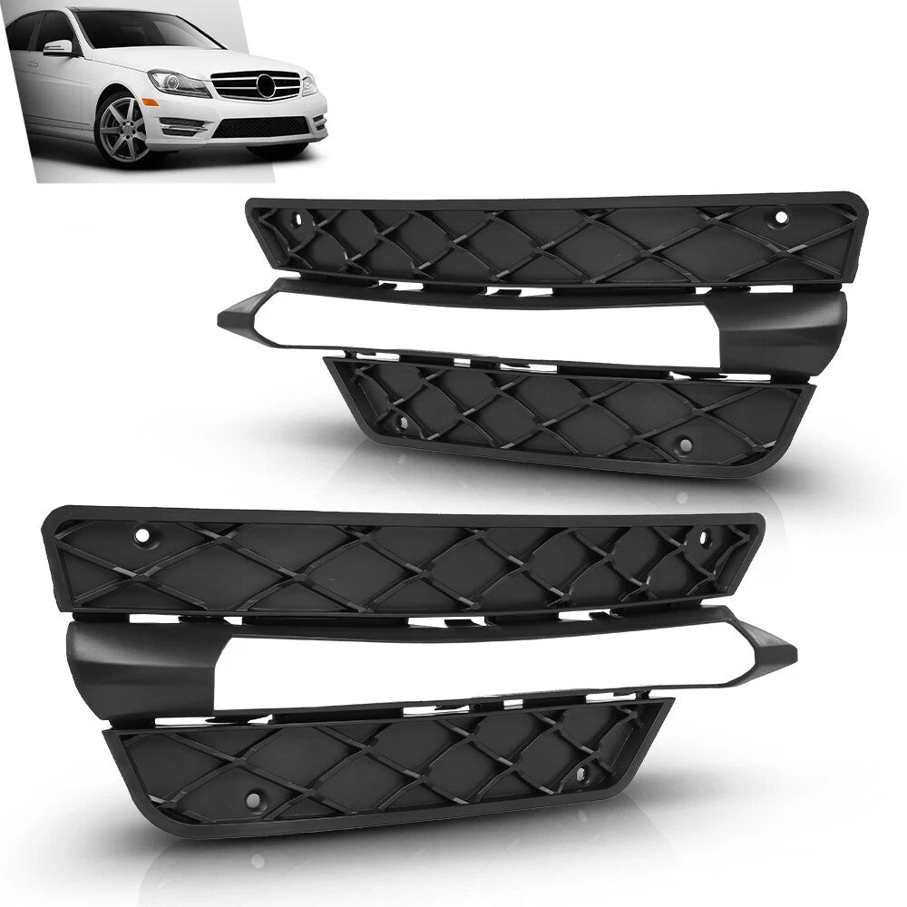 Set of 2 Fog Light Bezels for Mercedes Benz C250 C300 C350 (2012–2014)