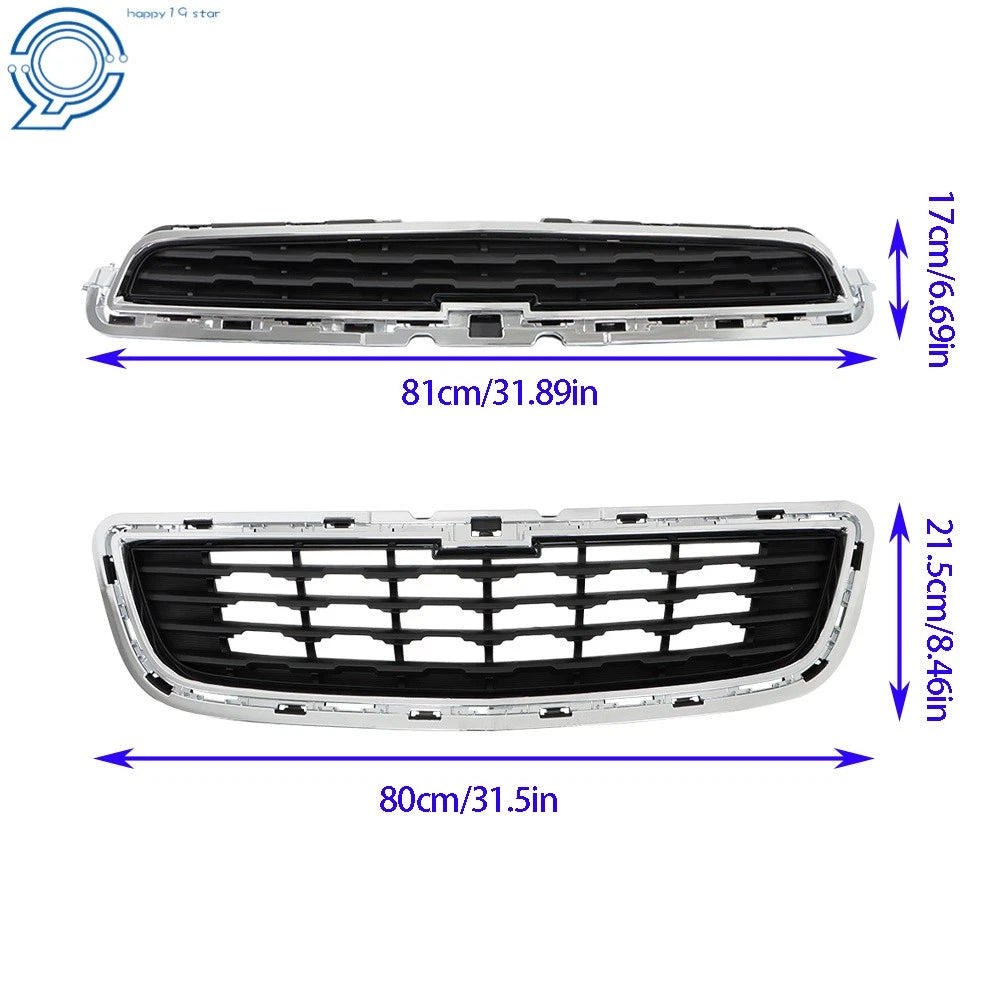 Chrome Front Upper and Lower Grille for Chevrolet Trax (2014-2016)