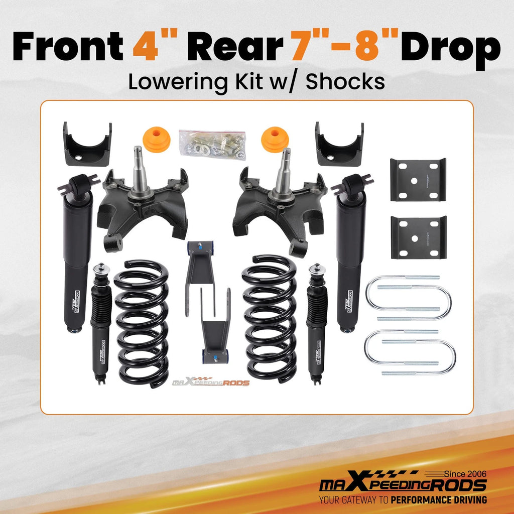 Shackle Lowering Kit Shocks for Chevy Silverado (1988-1998)