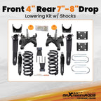 Shackle Lowering Kit Shocks for Chevy Silverado (1988-1998)