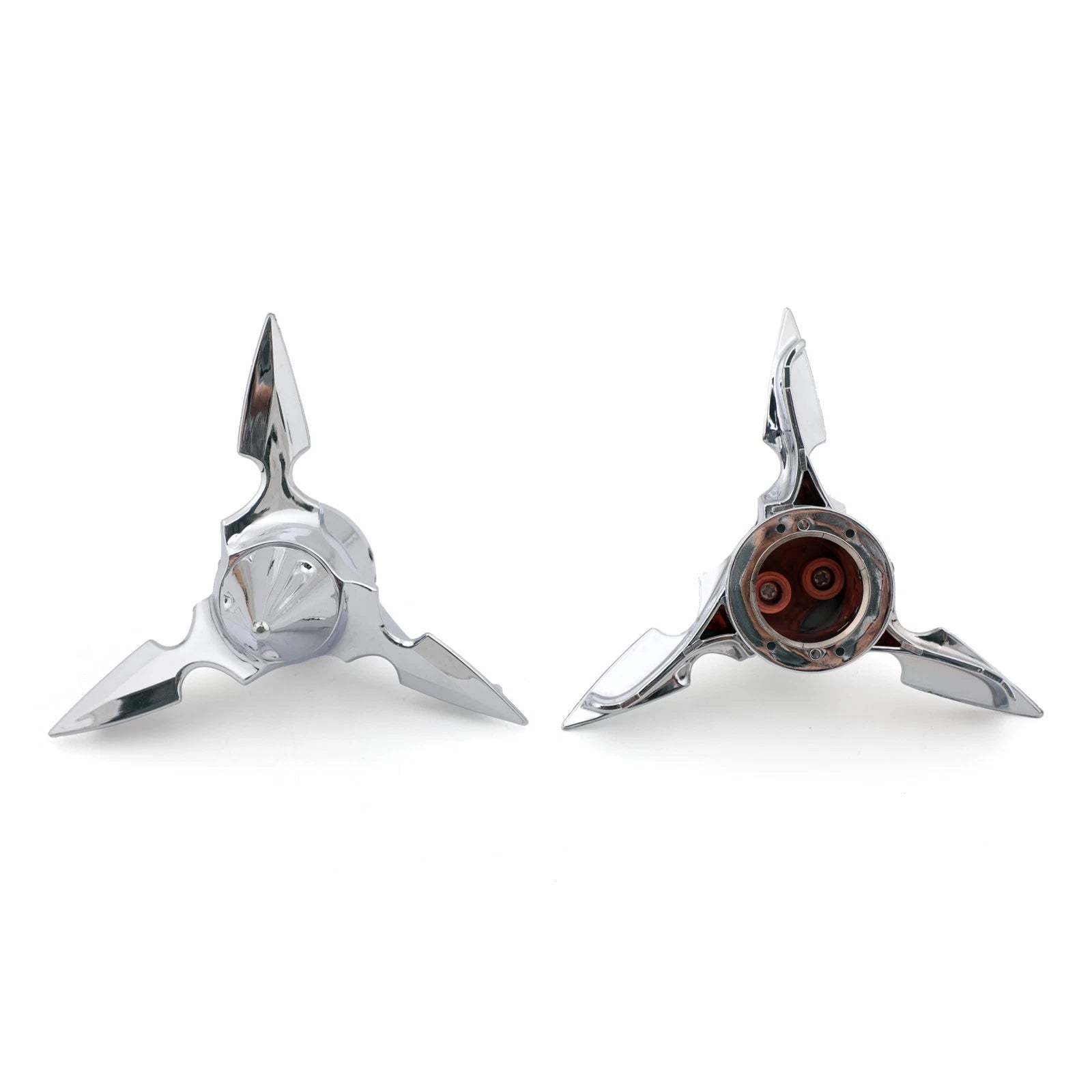 Chrome Spun Blade Front Axle Cap Nut Cover for Harley Softail Touring