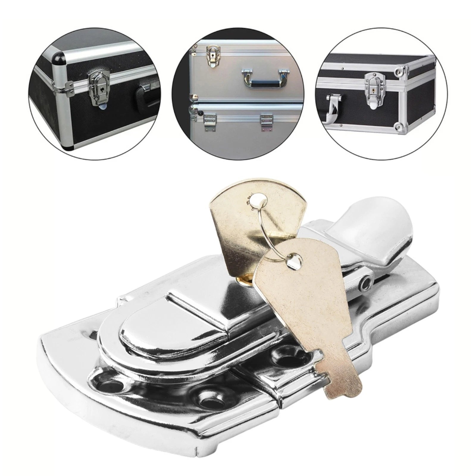 Secure Metal Latch Hasp Buckle Lock with 2 Keys for Cabinets (2010–2023)