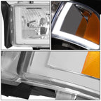 LED DRL Headlights for Dodge Ram Truck (1994–2002) Chrome Housing Amber