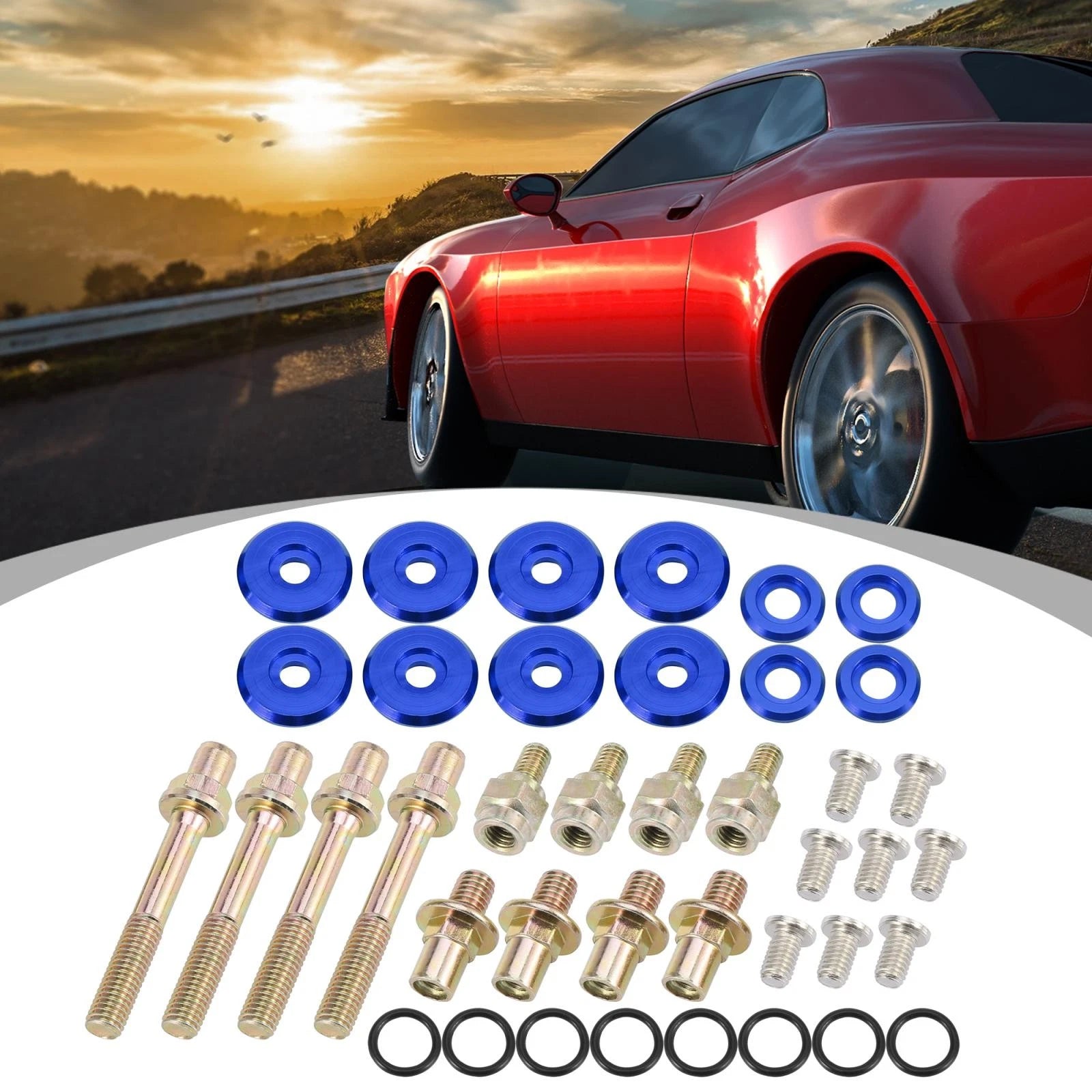 Engine Valve Cover Washer Bolt Kit Blue for Honda B-Series (B16A2, B16A3, B17A1)
