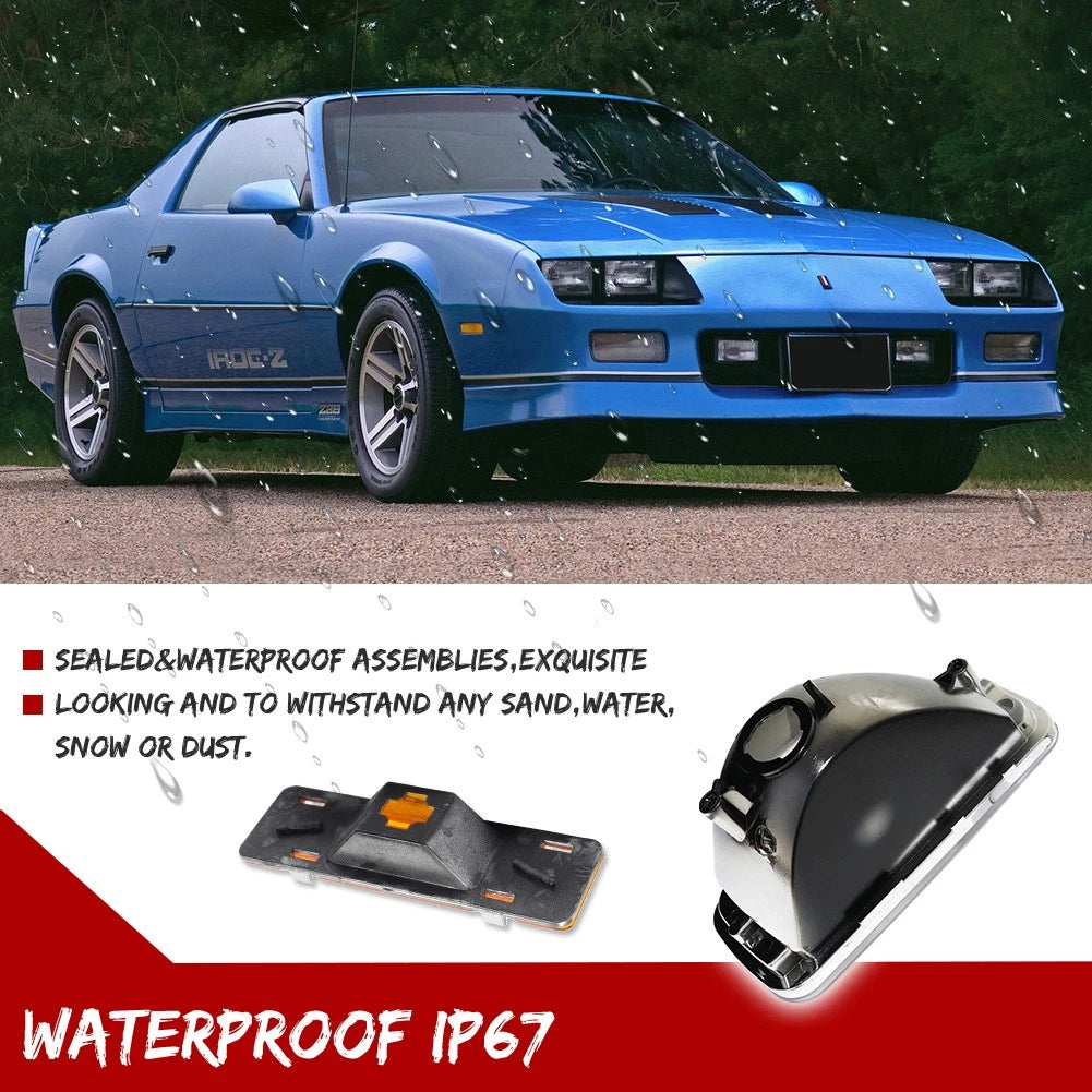 Clear Bumper Turn Signal Light & Amber Side Marker Lights for Chevy Camaro (1985–1992)