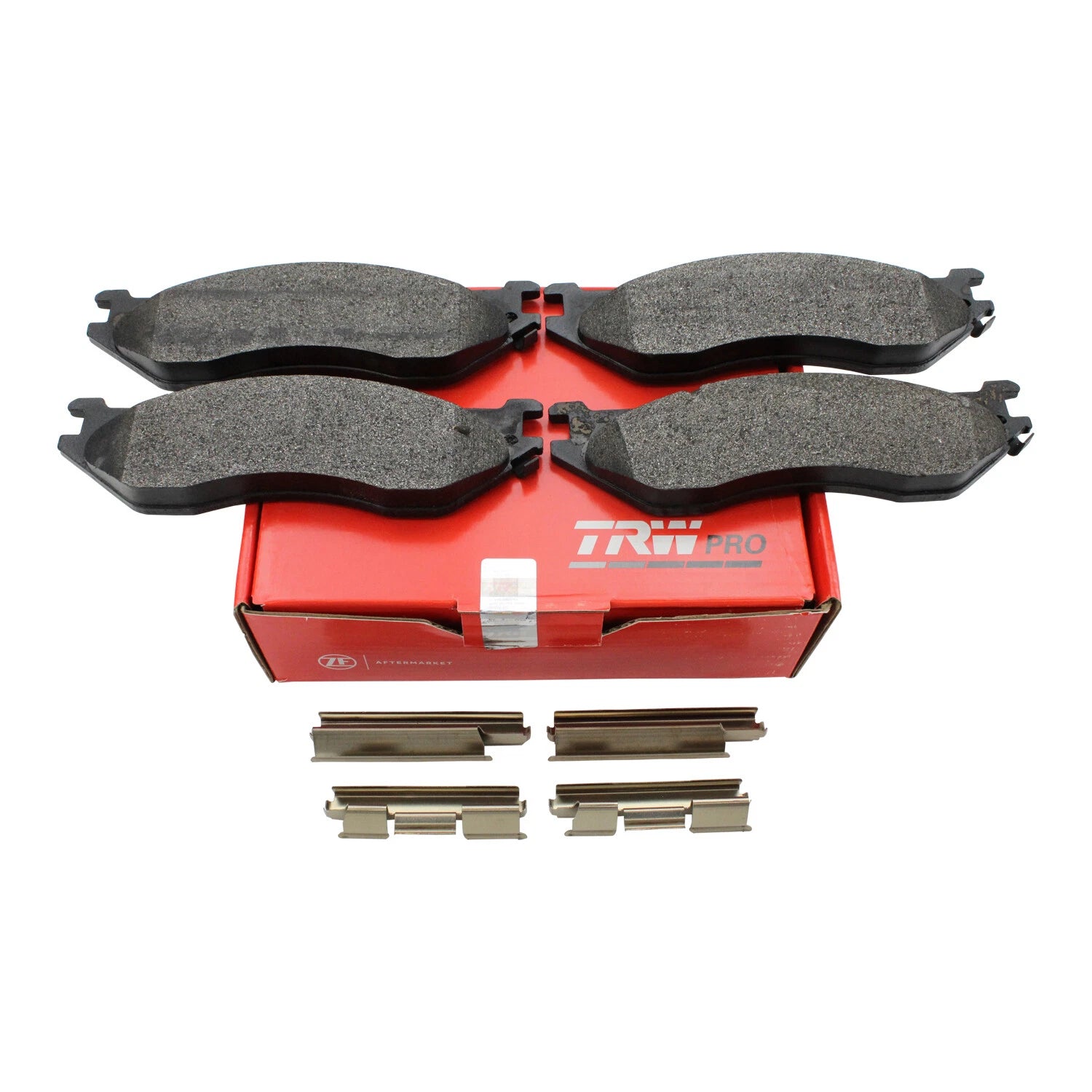 Set of 4 TRW Pro Metallic Brake Pads with Hardware for Dodge Ram 1500 (2002)