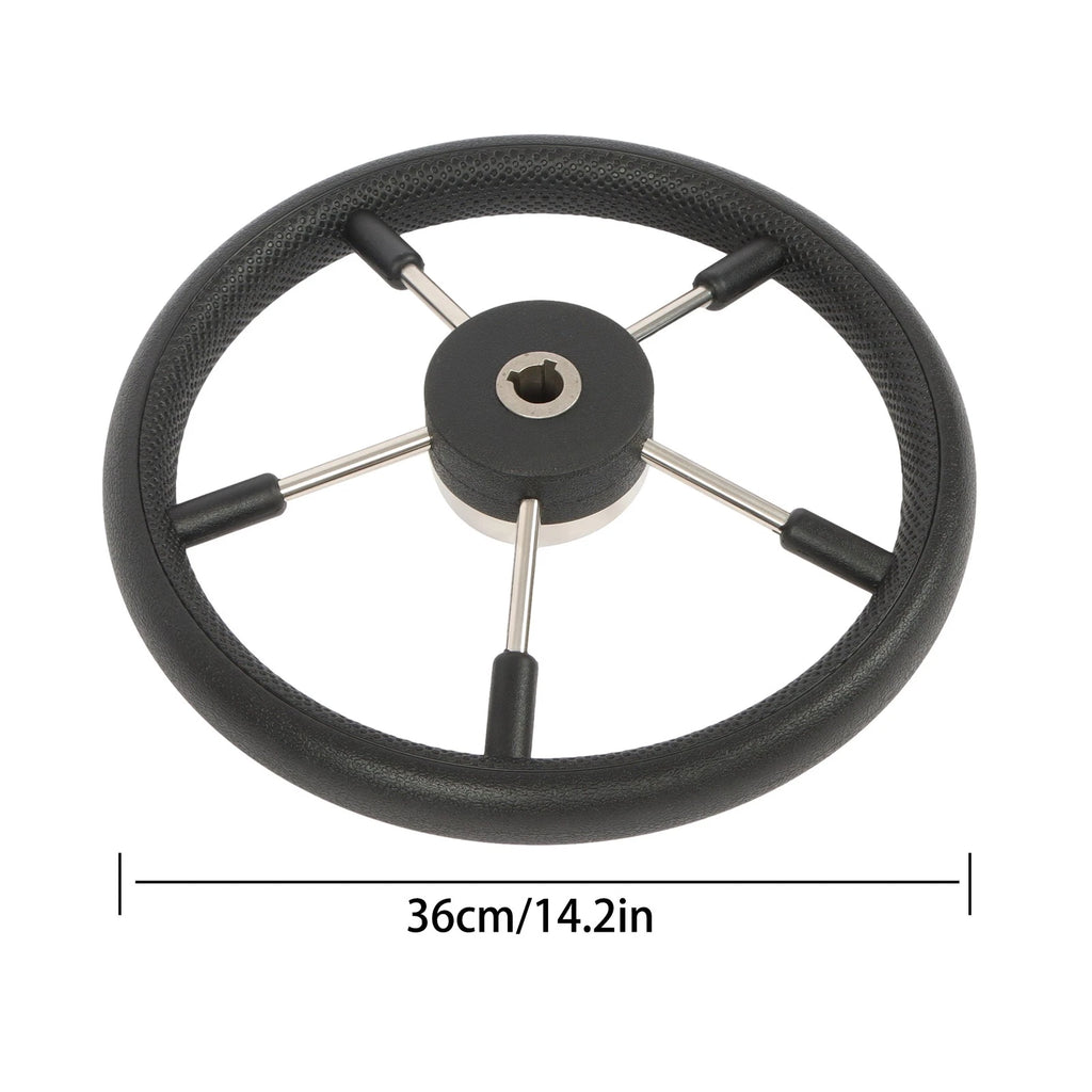 5 Spoke Stainless Steel Steering Wheel for Yach (13-7/8 Inch)