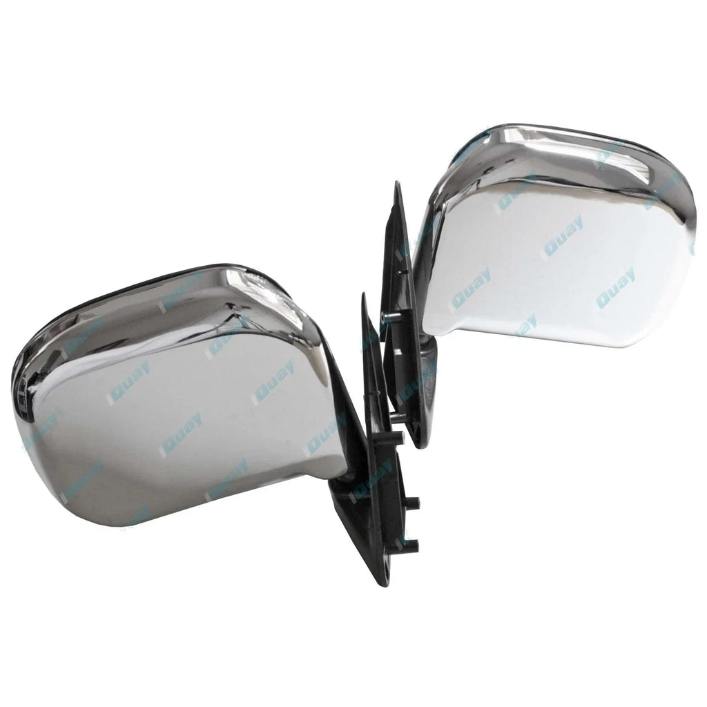LH+RH Chrome Manual Door Mirror Pair for Toyota Hiace LH103 RZH103/113/125 89-05