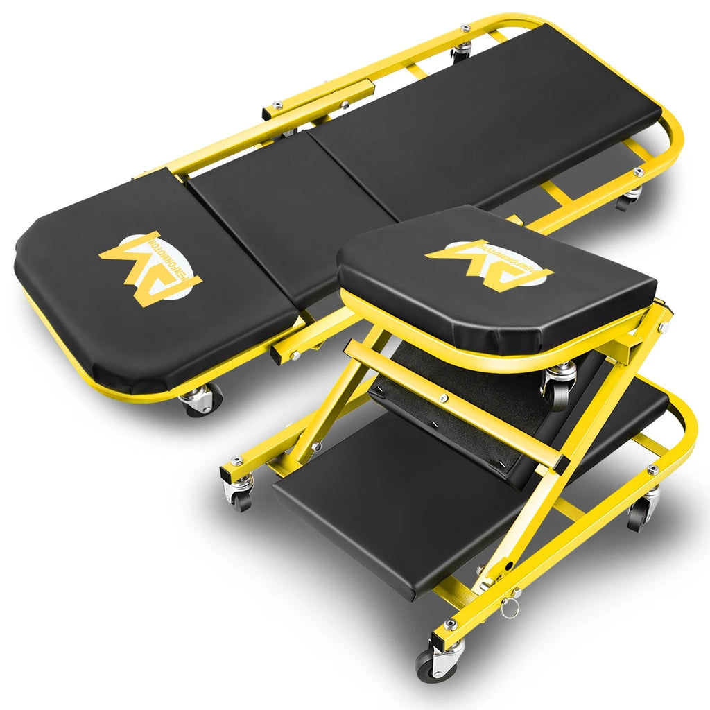 2-in-1 Rolling Creeper for Universal Use (40"x 4.7"x 17.3", 330lbs Capacity)
