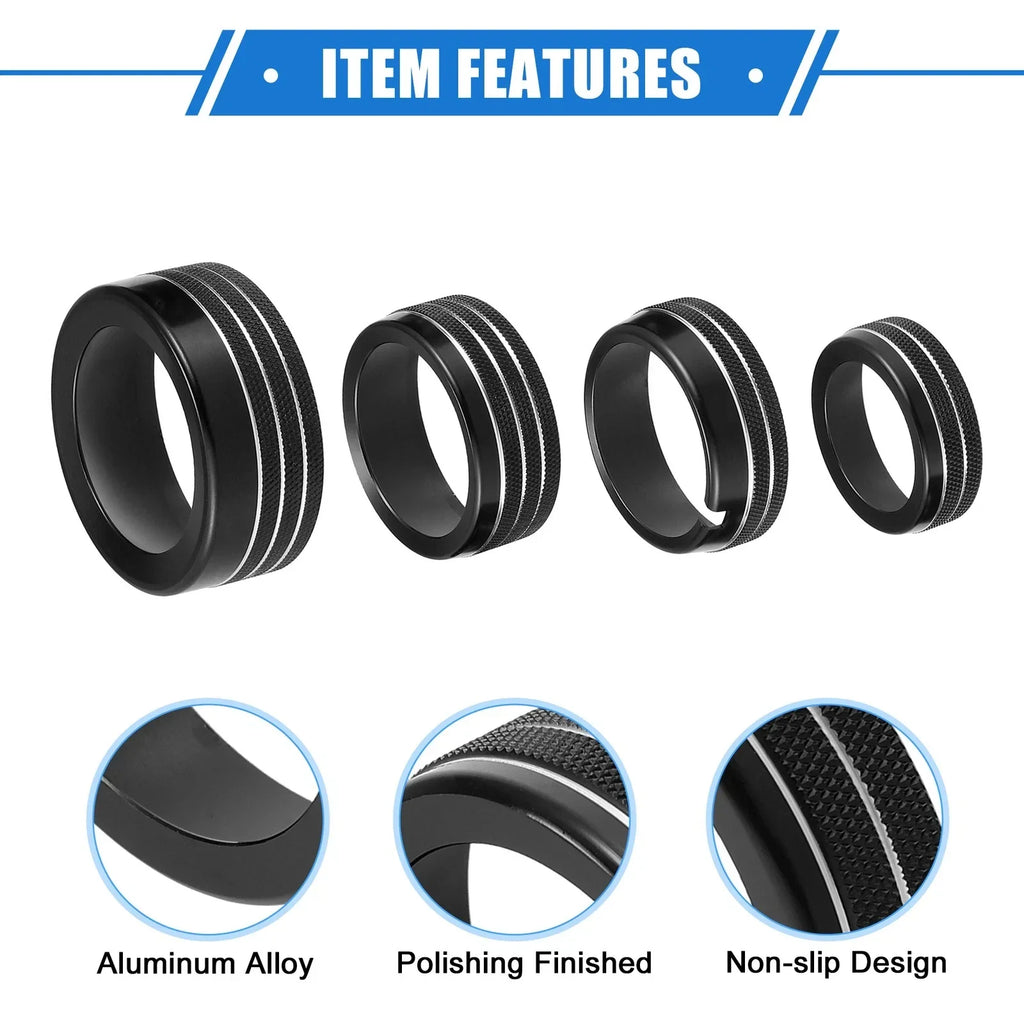 5 x AC Climate Control Knob Rings for Chrysler 300 & Dodge Challenger (2005-2023)