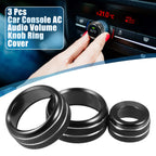 Set of 3 Console AC Audio Volume Knob Ring Covers for BMW F20 F22 F30 F31 Black