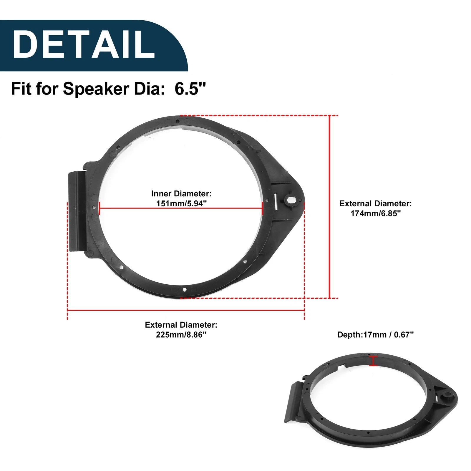2X Speaker Spacer Ring Adapter for Buick Cadillac 
