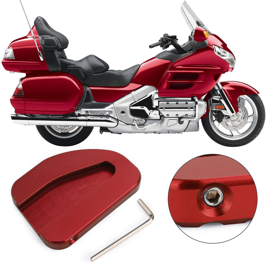 Kickstand Sidestand Extension Plate Pad for Honda GoldWing GL1800 (2010–2017) Red