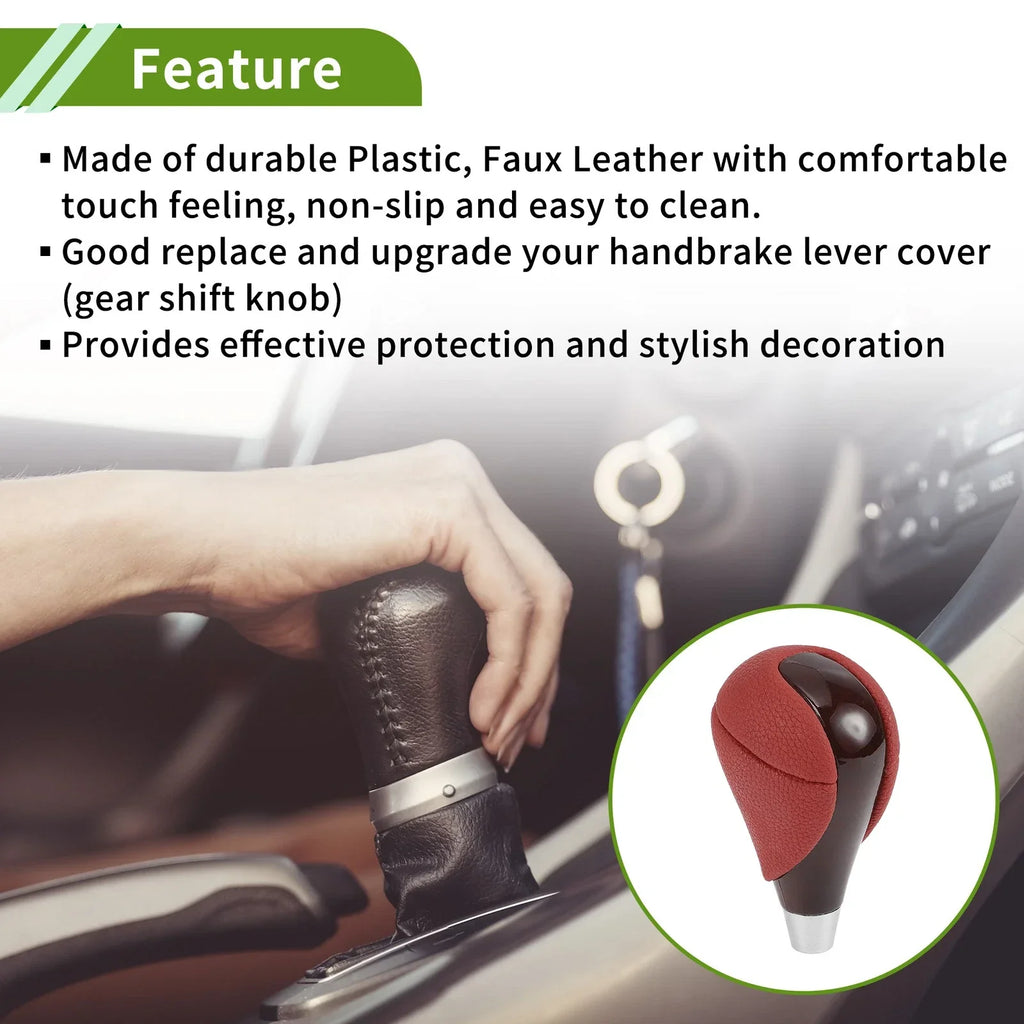 Automatic Gear Shift Knob for Lexus ES350 2007-2015 - Plastic Faux Leather Red Brown