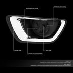 Smoked Lens Front Fog Light w/Chrome Trim Bezel for Chevy Colorado (2015–2019)