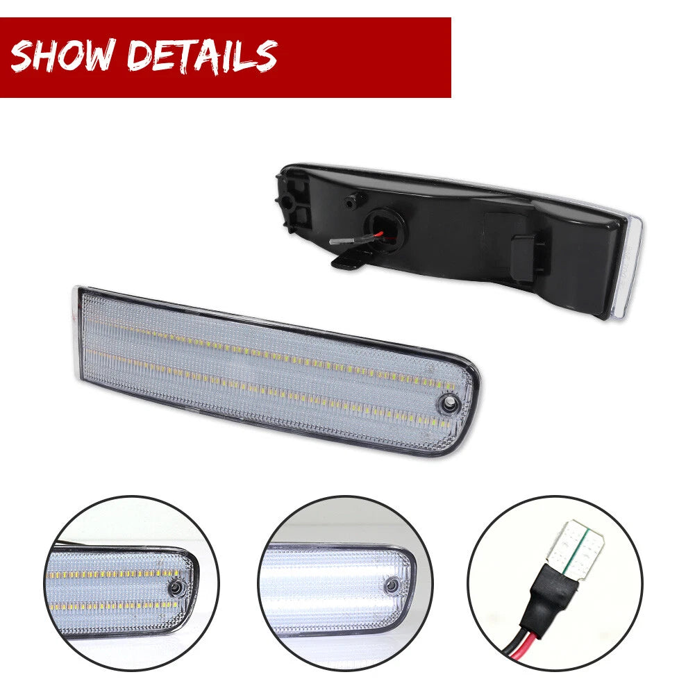 2X Clear Full White LED Signal Lights for Honda Prelude (1992–1996)
