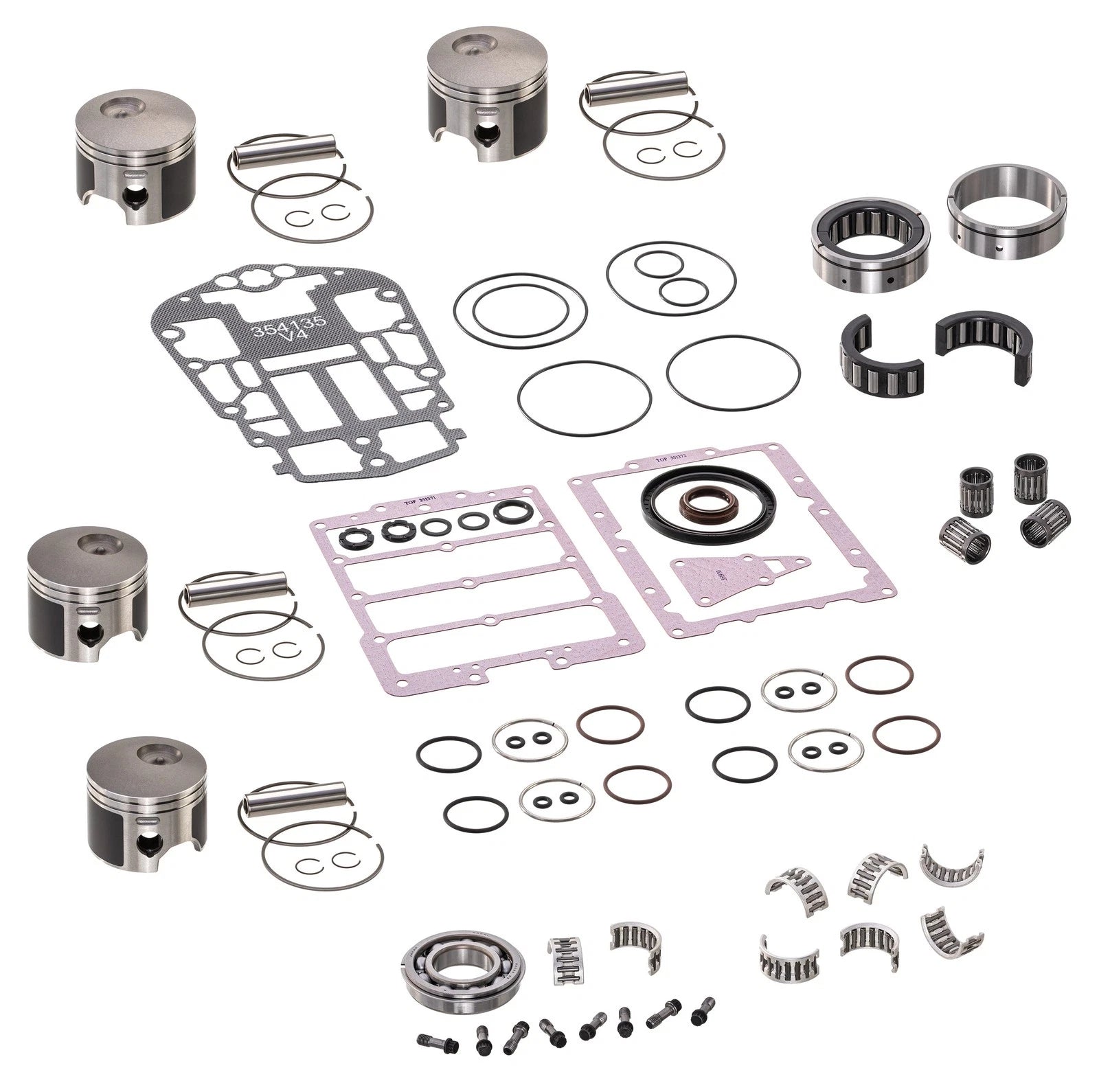 Powerhead Piston Gasket Rebuild Kit for Johnson Evinrude 115 130 V4 Etec (N/A)