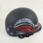Dull Black DOT Half Helmet for Harley Davidson (2010–2023) - USA Flag XL