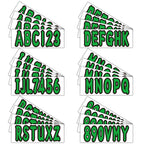 Set of 4 Boat Numbers and Letters Decal Stickers A-Z 0-9 Green