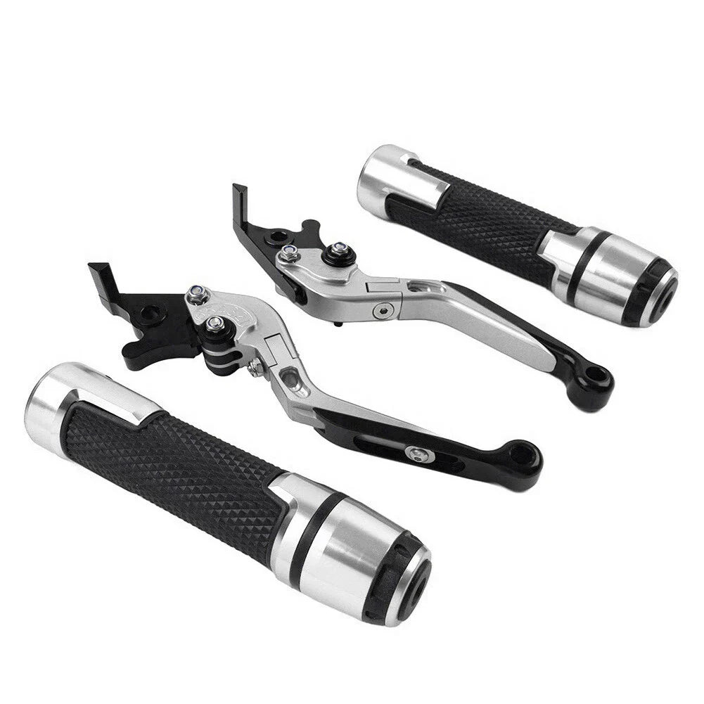 Silver Extendable Brake Clutch Levers Grip Set for Kawasaki ZX10R (2016-2023)