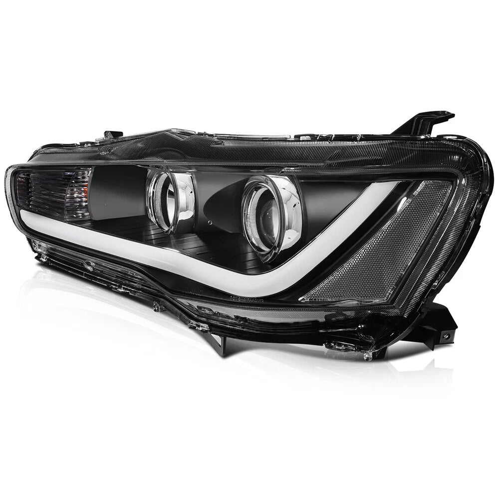 Pair of Black Projector Headlights for Mitsubishi Lancer EVO (2008-2017)