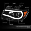 LED DRL Tube Projector Headlight Lamps for Chevy Colorado (2015–2023)