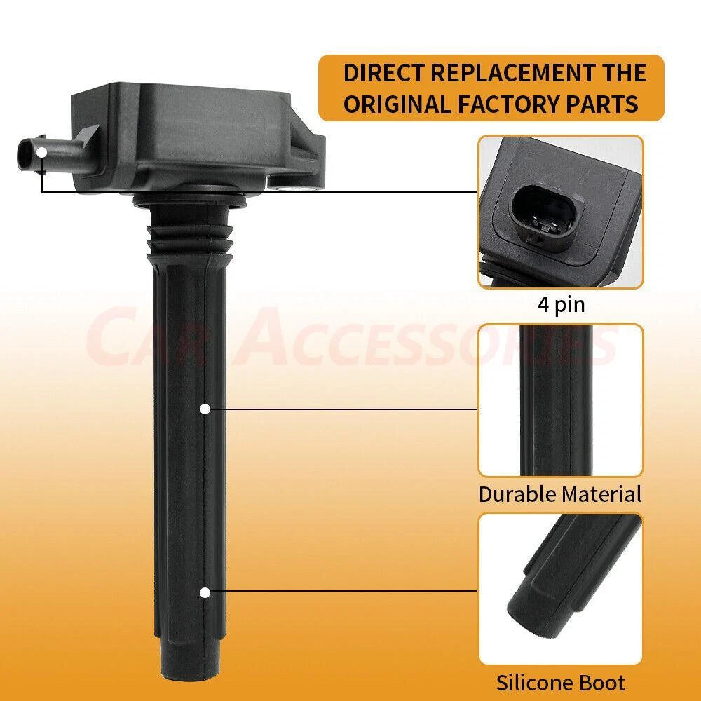 6-Pack Ignition Coil & Iridium Spark Plug for Dodge Jeep Ram (UF648)