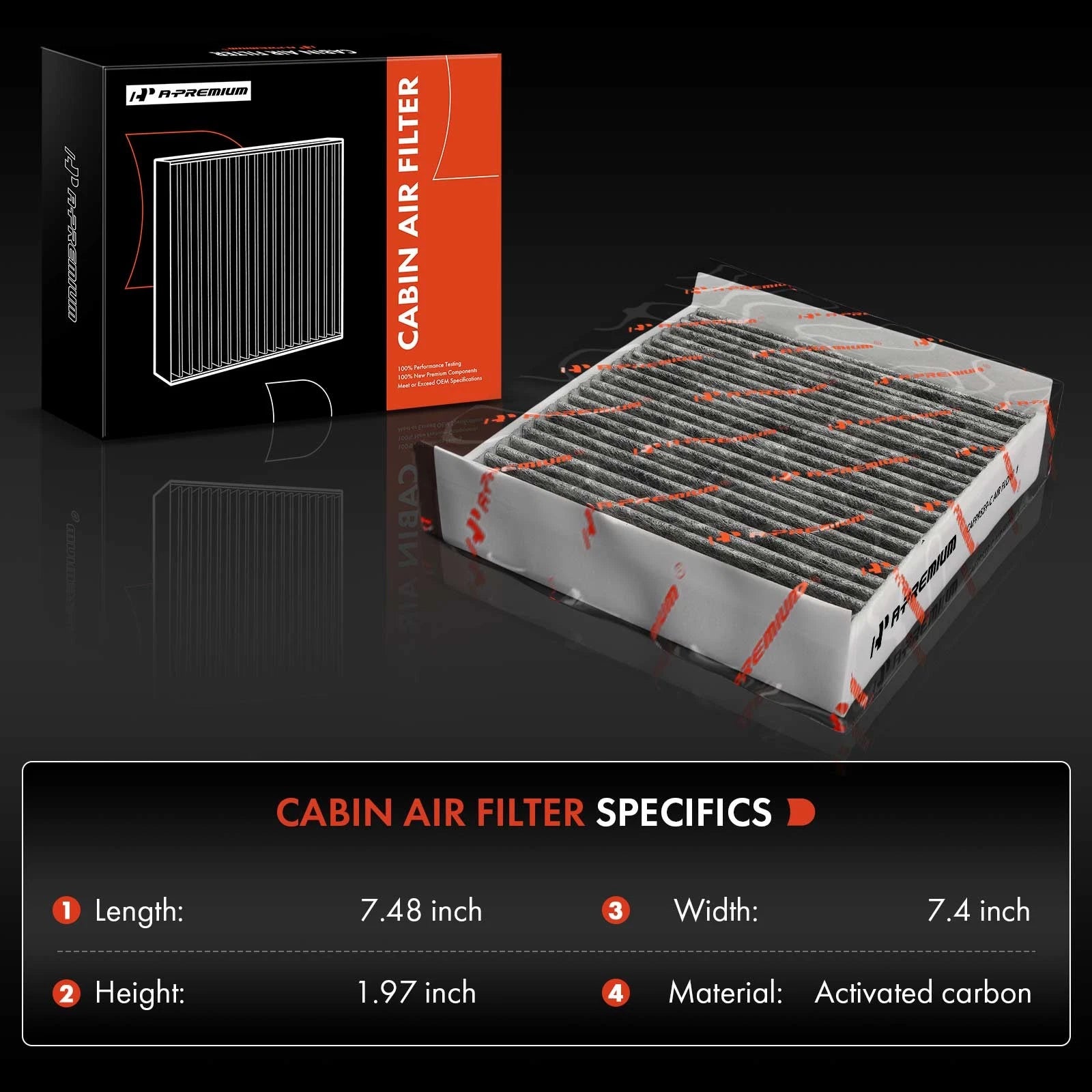2X Activated Carbon Cabin Air Filter for Mercedes-Benz GLE350/450 (2019–2023)