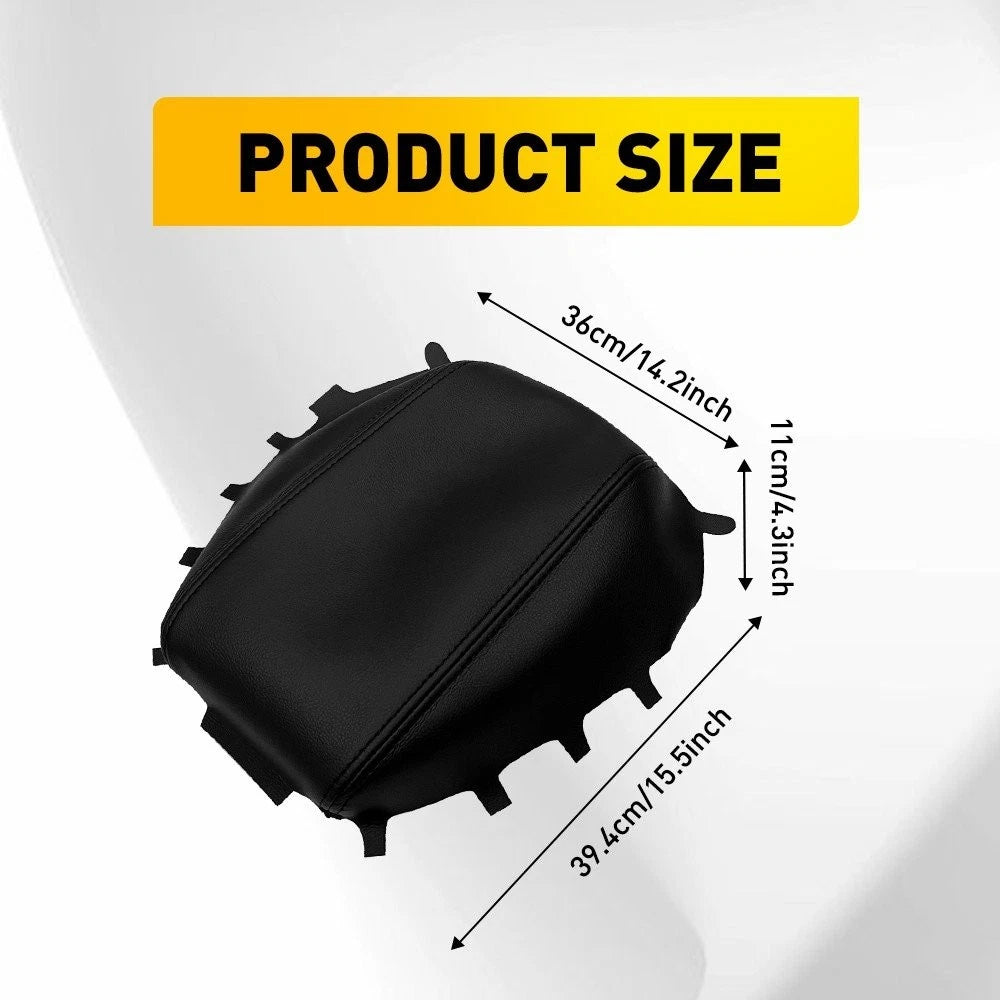 Armrest Lid Cover for Ford Escape (2017–2019) Black Leather