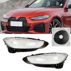 2X Front Headlamp Lens Cover + Glue for BMW 4 Series G22 G23 (2020–2022)