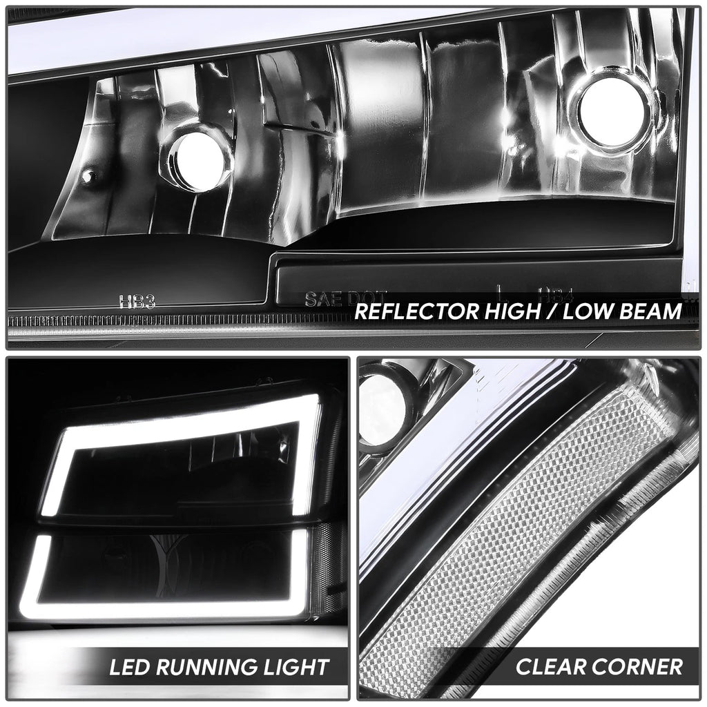 LED DRL Tube Headlight & Bumper Lamp for Silverado 1500 3500 Avalanche (2003–2007)