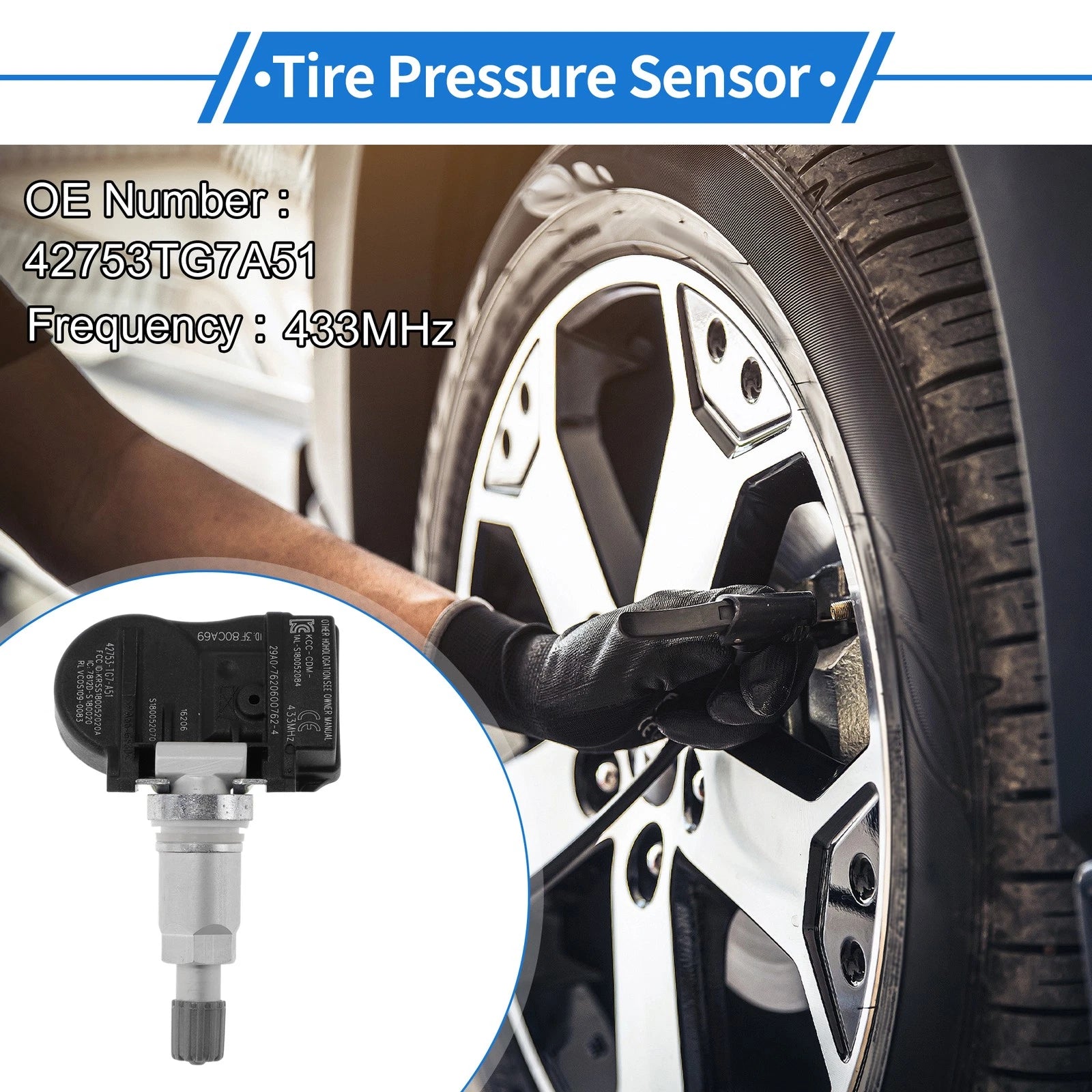 TPMS Sensor No. 42753TG7A51 for Honda Pilot (2016–2017)