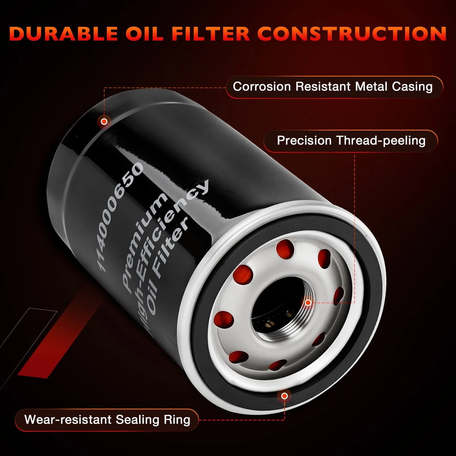 Premium Oil Filter 114000650 for Chevy Silverado 1500 (2019–2021) 3.0L