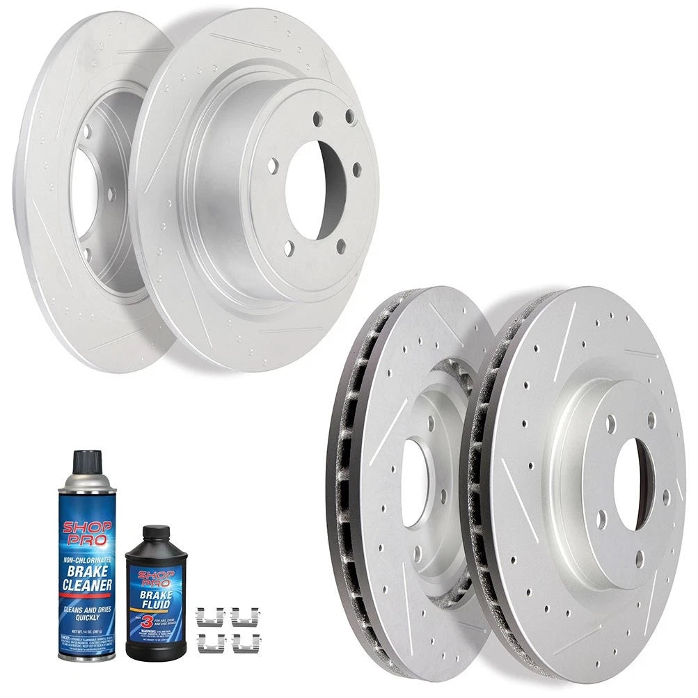 Set of 4 Drilled Brake Rotors for Jeep Patriot Compass 2.4L (2007–2017)