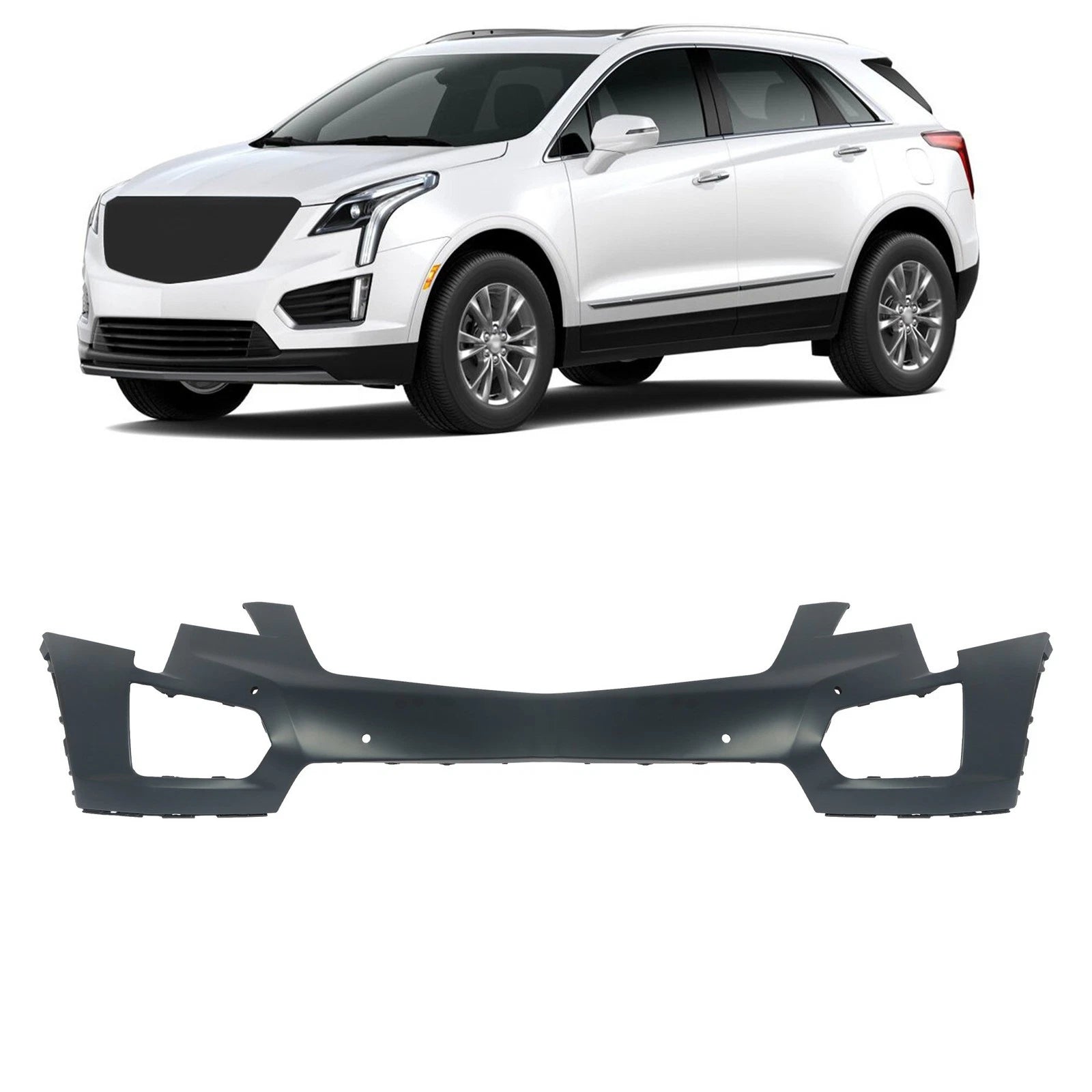 Front Bumper Cover for Cadillac XT5 (2020–2023) with 4 Sensor Holes