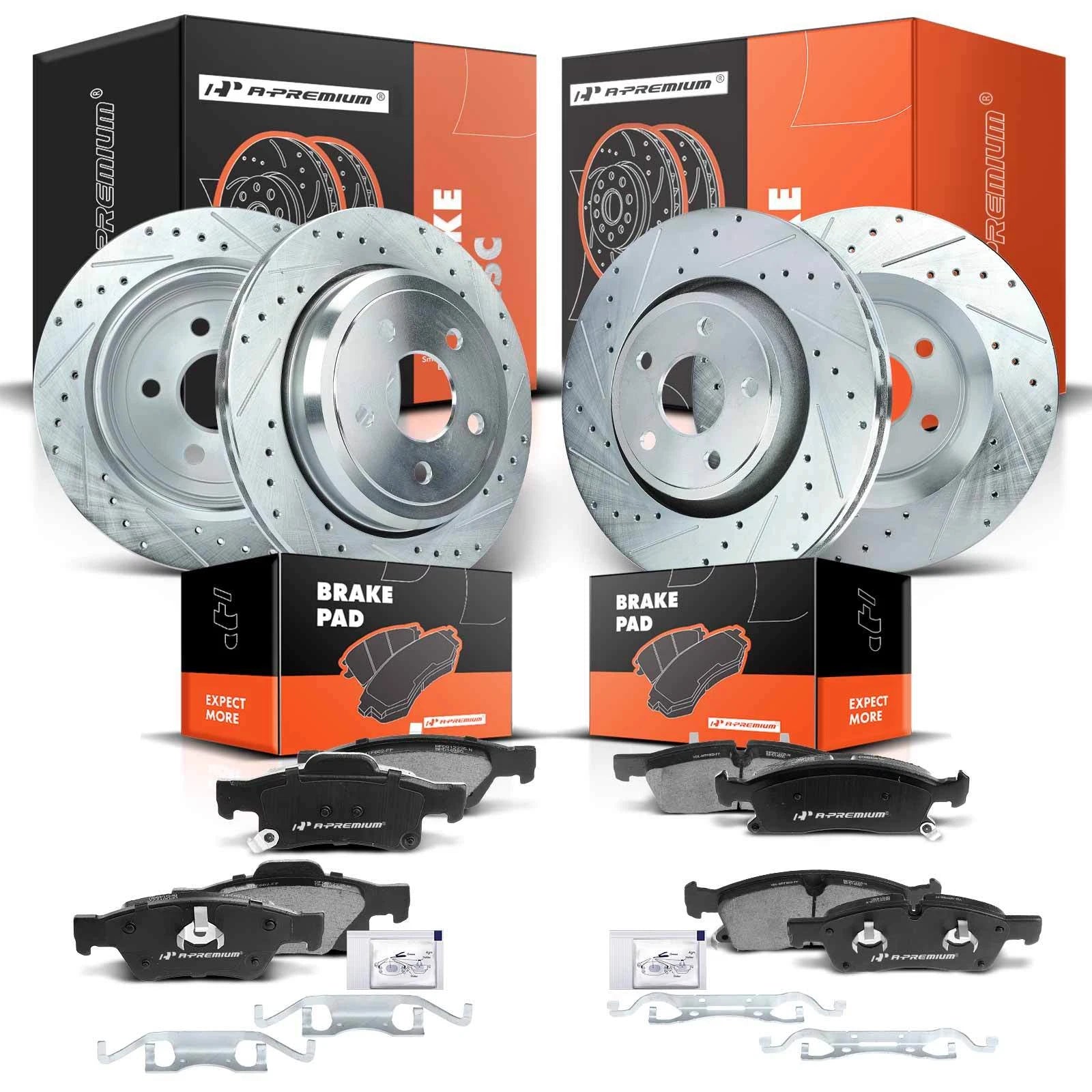 Drilled Brake Rotors & Ceramic Pads for Jeep Grand Cherokee (2011–2018)