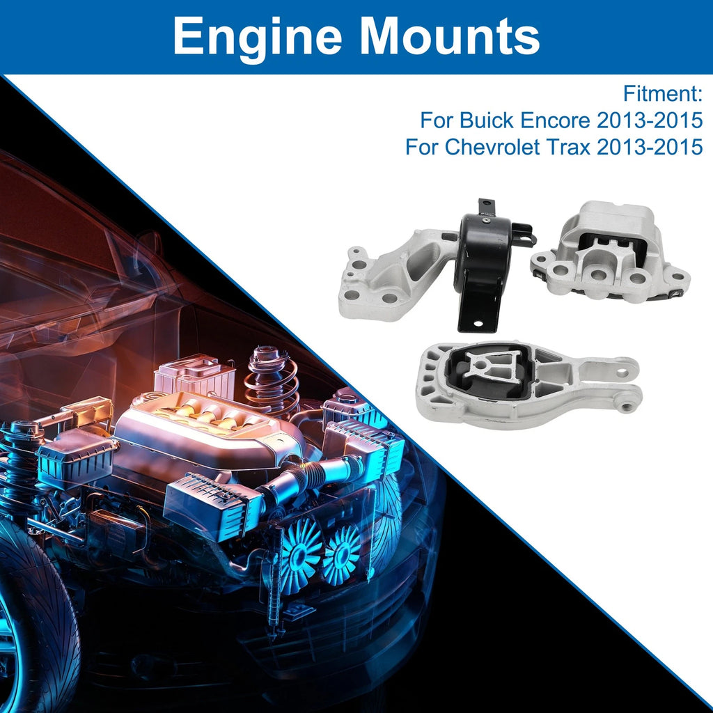 3 Pcs Engine Motor Mount for Buick Encore (2013–2015) No.A5637HY/A5613/A5725/A5726
