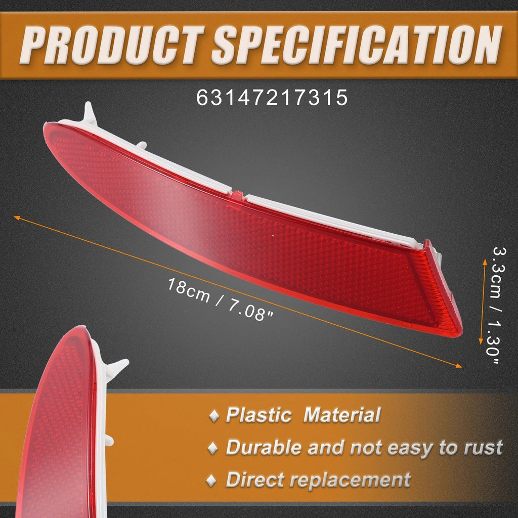 Rear Left Bumper Reflector Light Cover for BMW X3 (2011 - 2014)