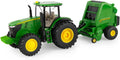 Set of 2 John Deere 1/32 Scale 72740R Tractor & 560R Round Baler LP79389
