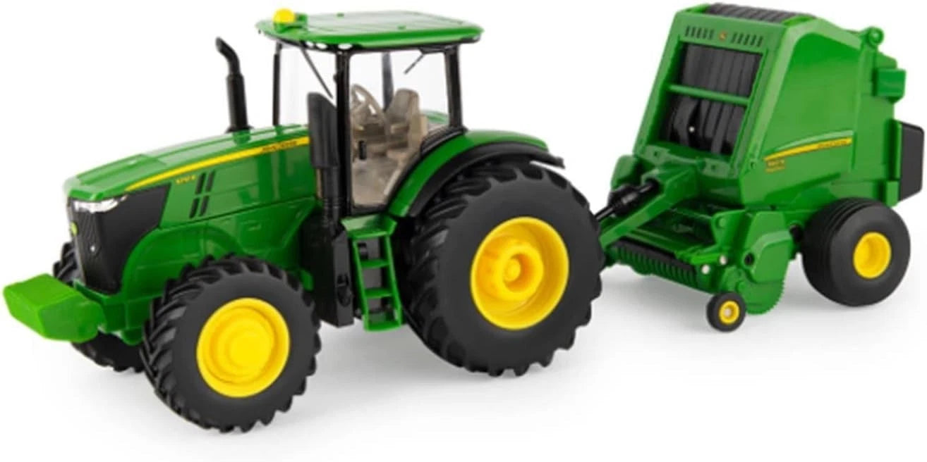 Set of 2 John Deere 1/32 Scale 72740R Tractor & 560R Round Baler LP79389