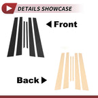 Set of 6 Door Pillar Window Trim for Mitsubishi Lancer (2002–2007) Black