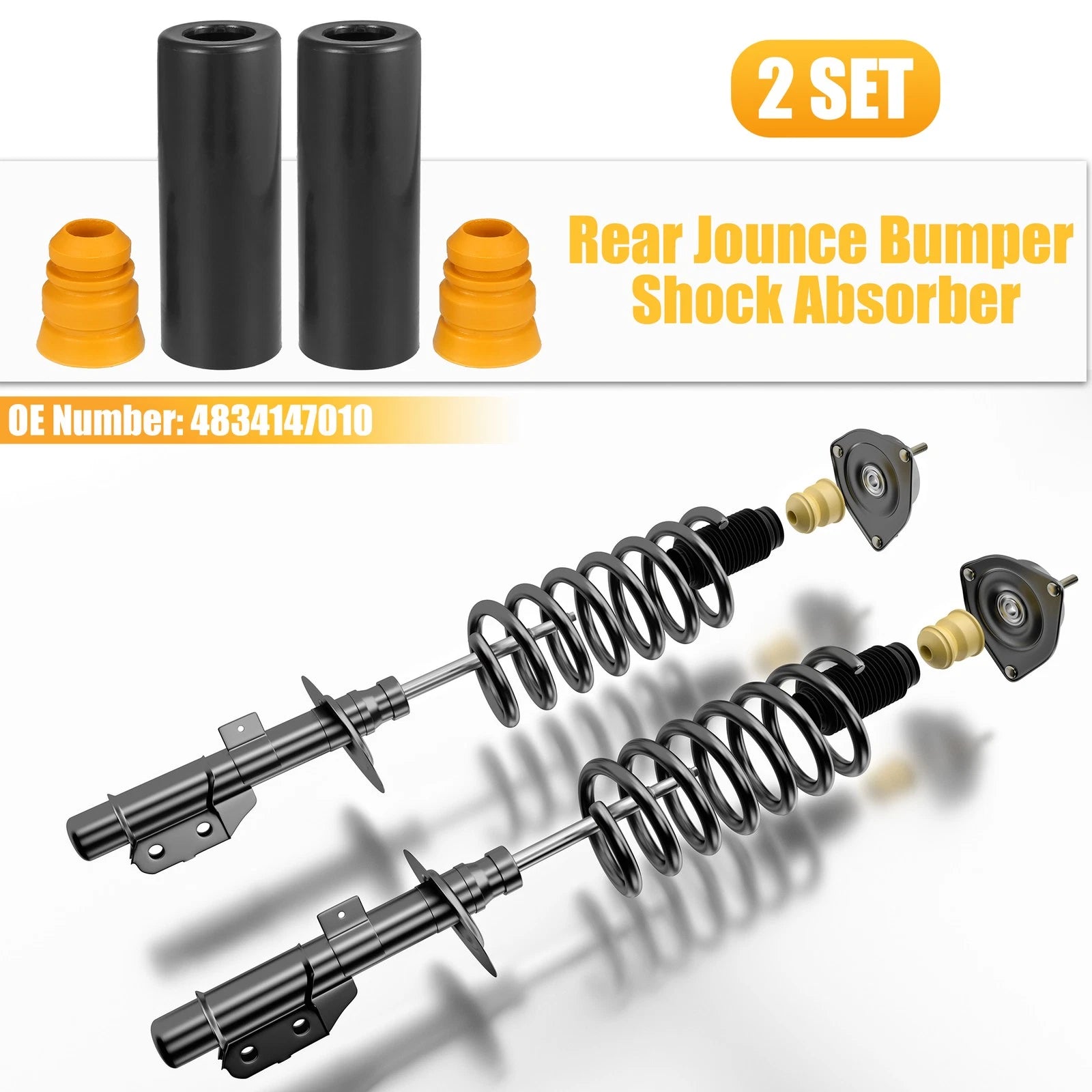 2X Rear Jounce Bumper Shock Absorber Dust Cover for Toyota (No. 4834147010)